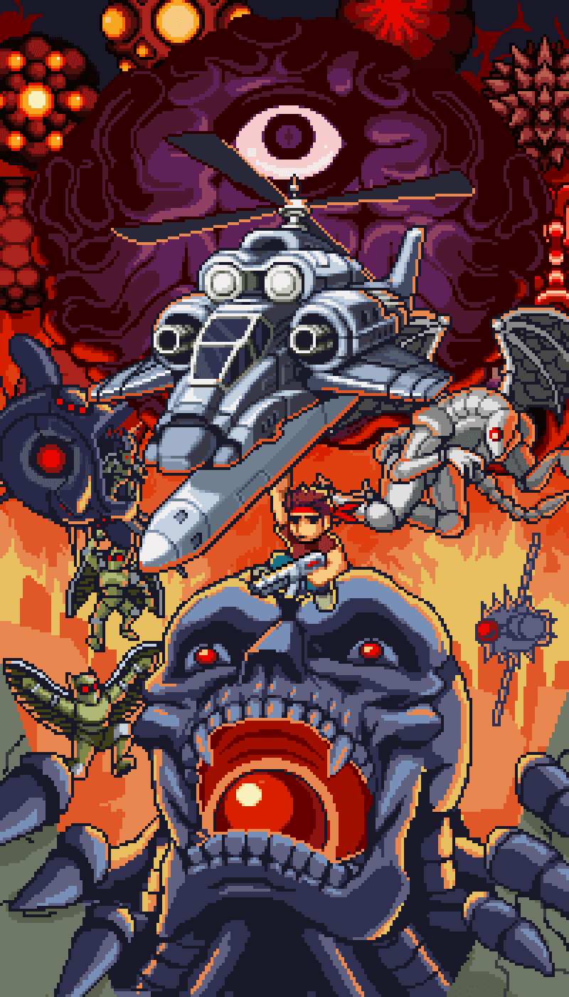 Contra fan art pixel illustration