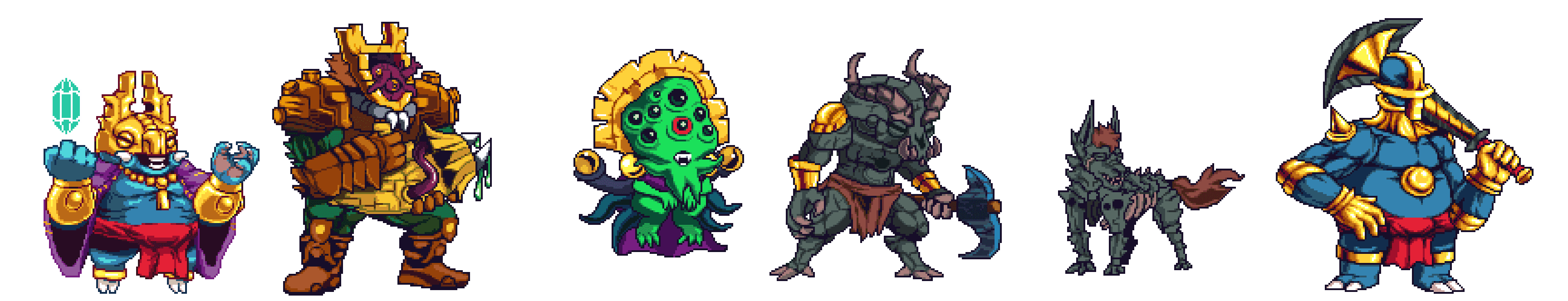 Doom inspired pixel art character sheet