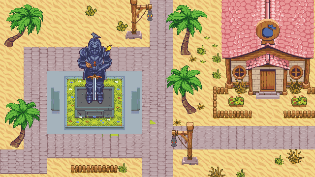 Pixel art RPG scene mockup